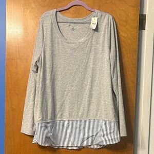 NWT Lane Bryant Light Gray Casual Top